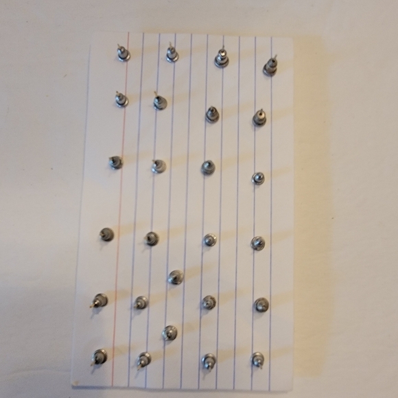 13 Pair of Colorful Faux Druzy Stone Stud Pierced Earrings. - Picture 2 of 2